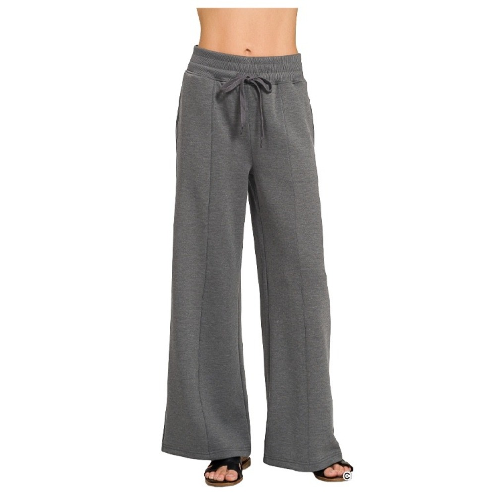 Zenana Scuba Seamed Pants in Charcoal / NWT & In Bag / Sizes S, M & L / MSRP $75